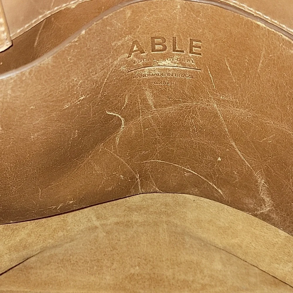 Able Brown Leather Tote Bag